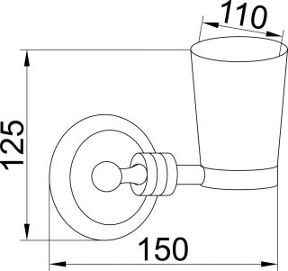 Стакан Boheme Hermitage хром 10383